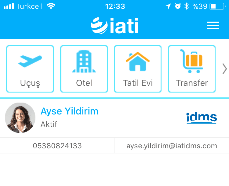 IATI Seyahat Asistanı Mockup